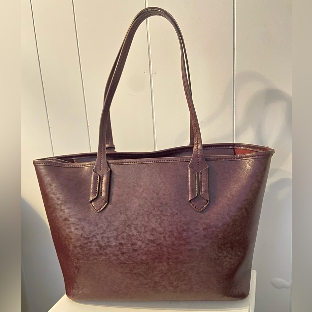 Ralph Lauren Leather Plum Tote Bag - Picture 5 of 15